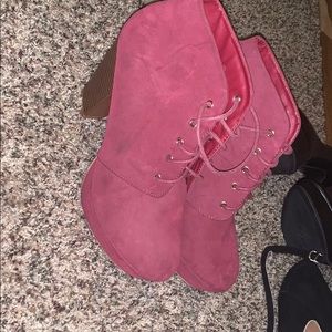 Wine colored booties